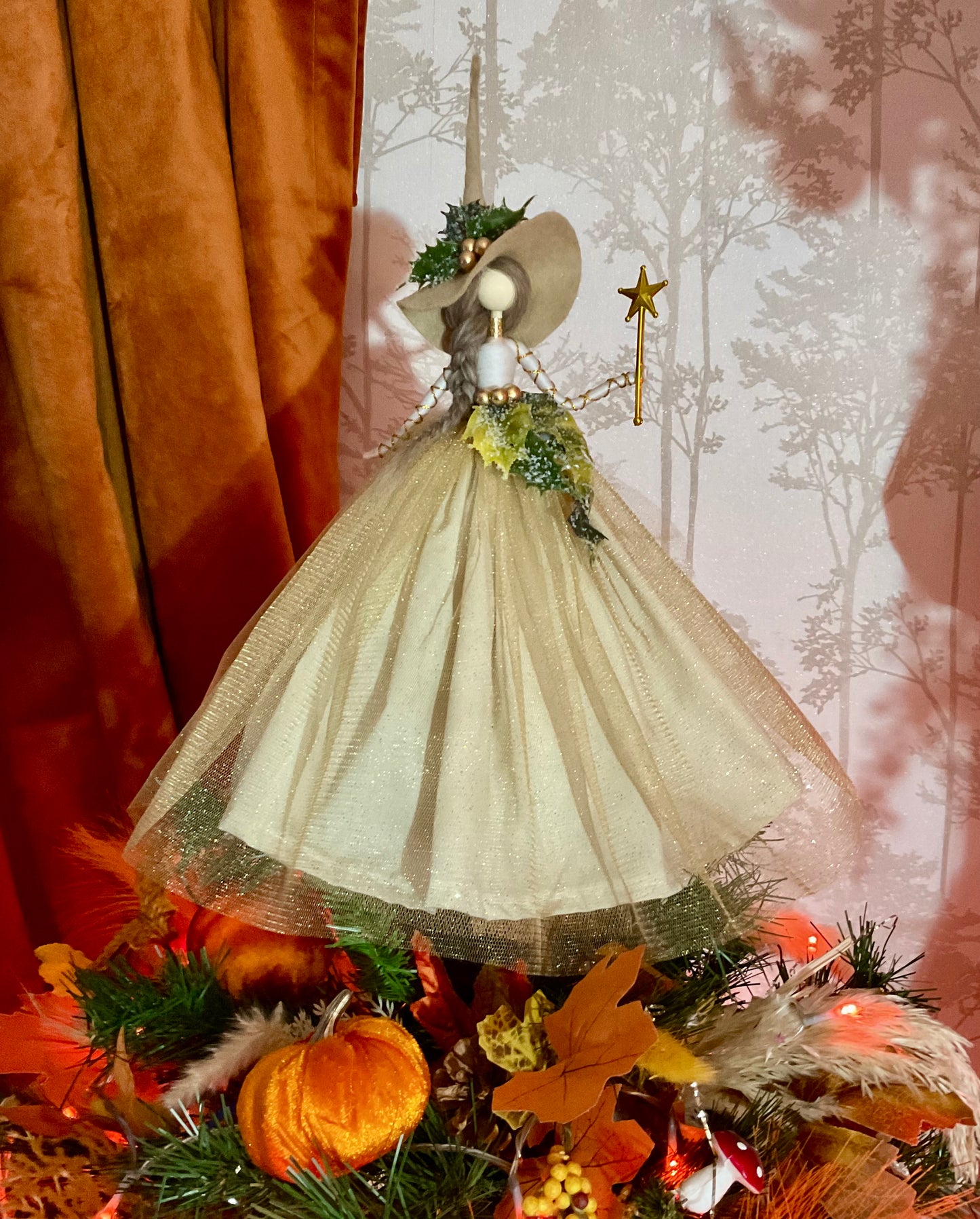 Gold witch topper