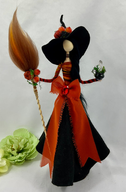 Black and orange witch