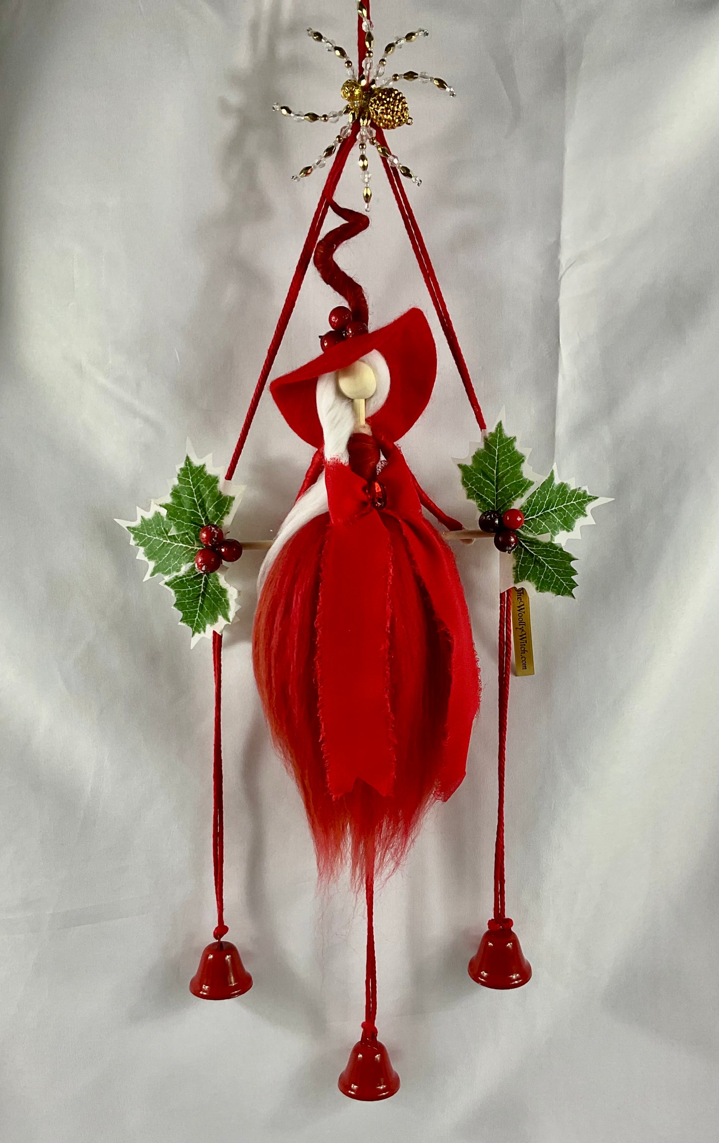 Red witch bells with beaded spider