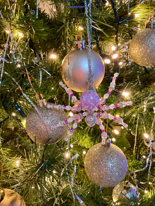 Pink Christmas spider