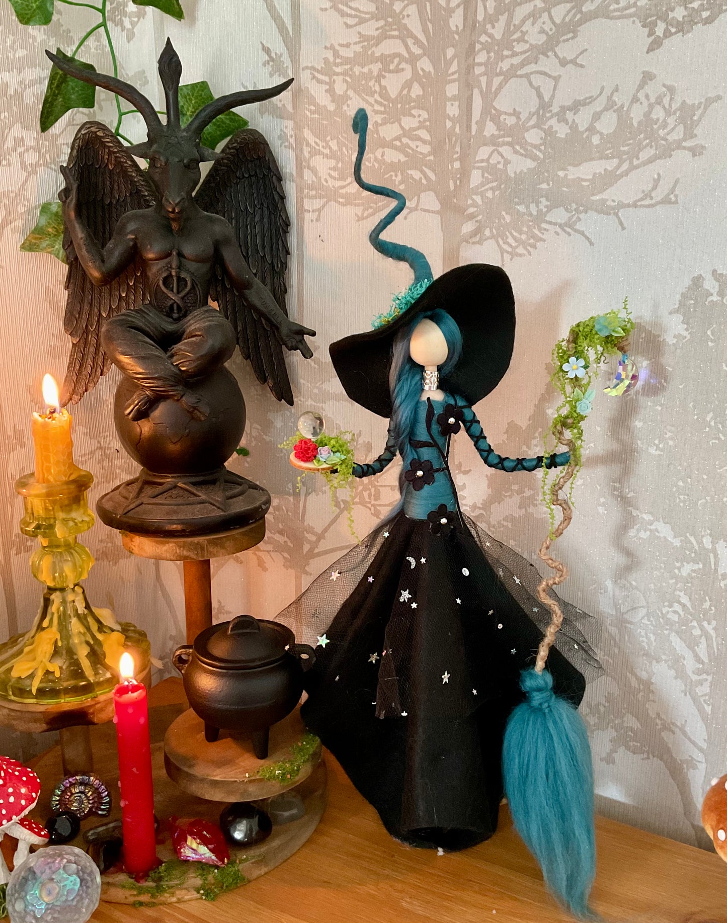 Black and teal witch