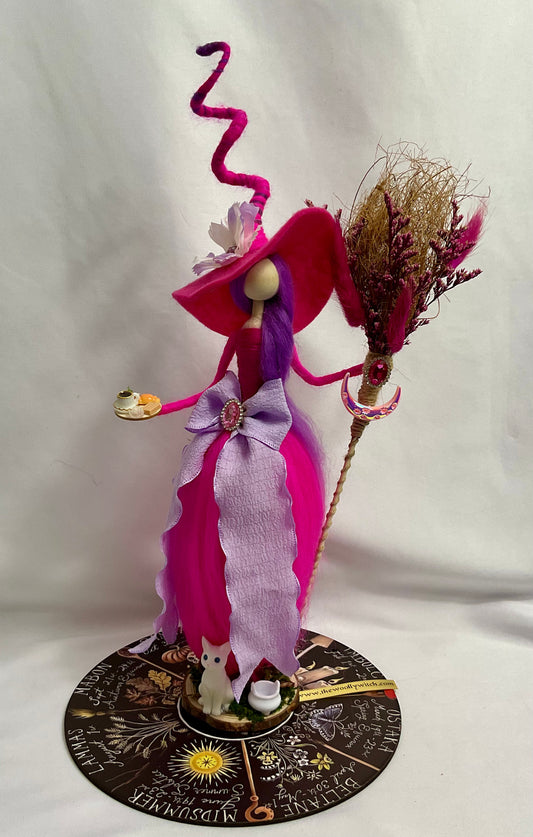 Pink witch and disk