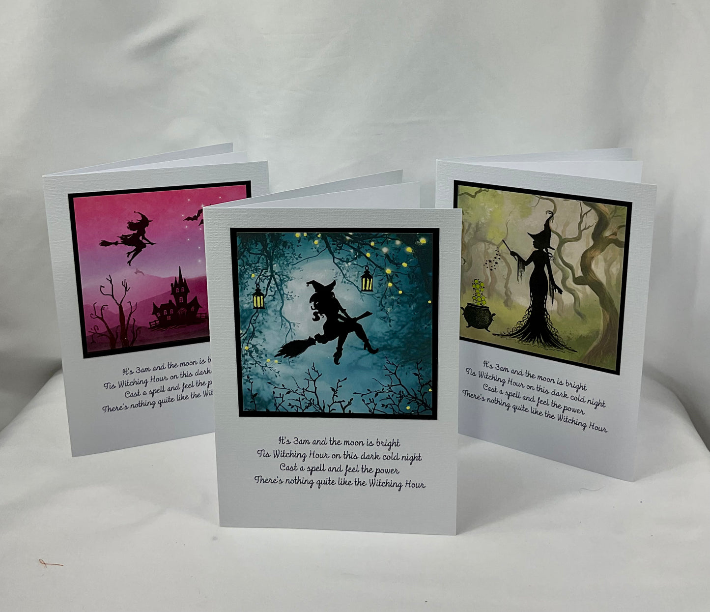 Witchy stamped cards