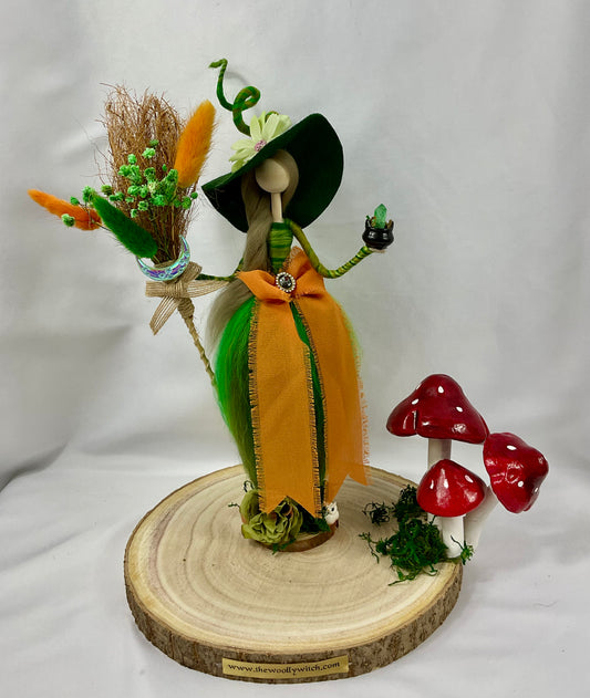 Green and orange witch