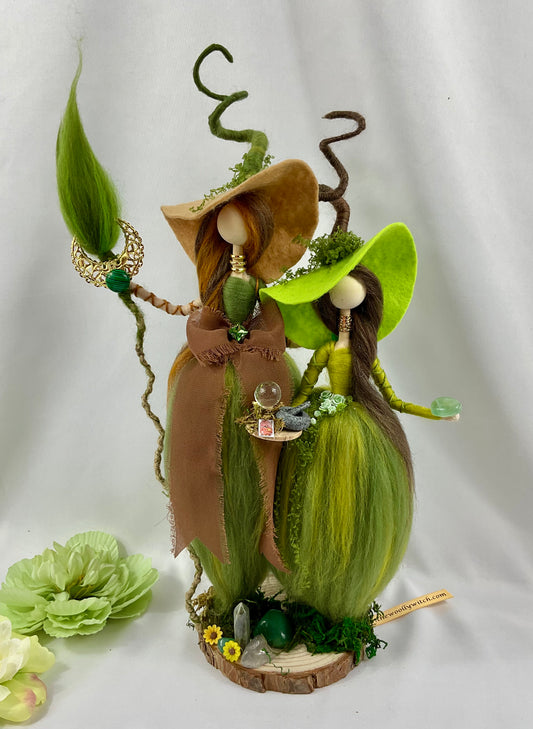 Green and brown witchy duo