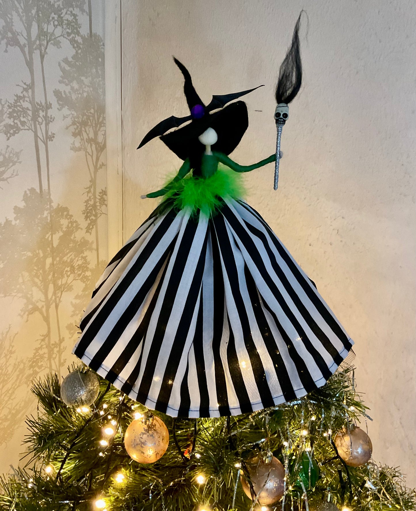 Beetlejuice themed tree topper