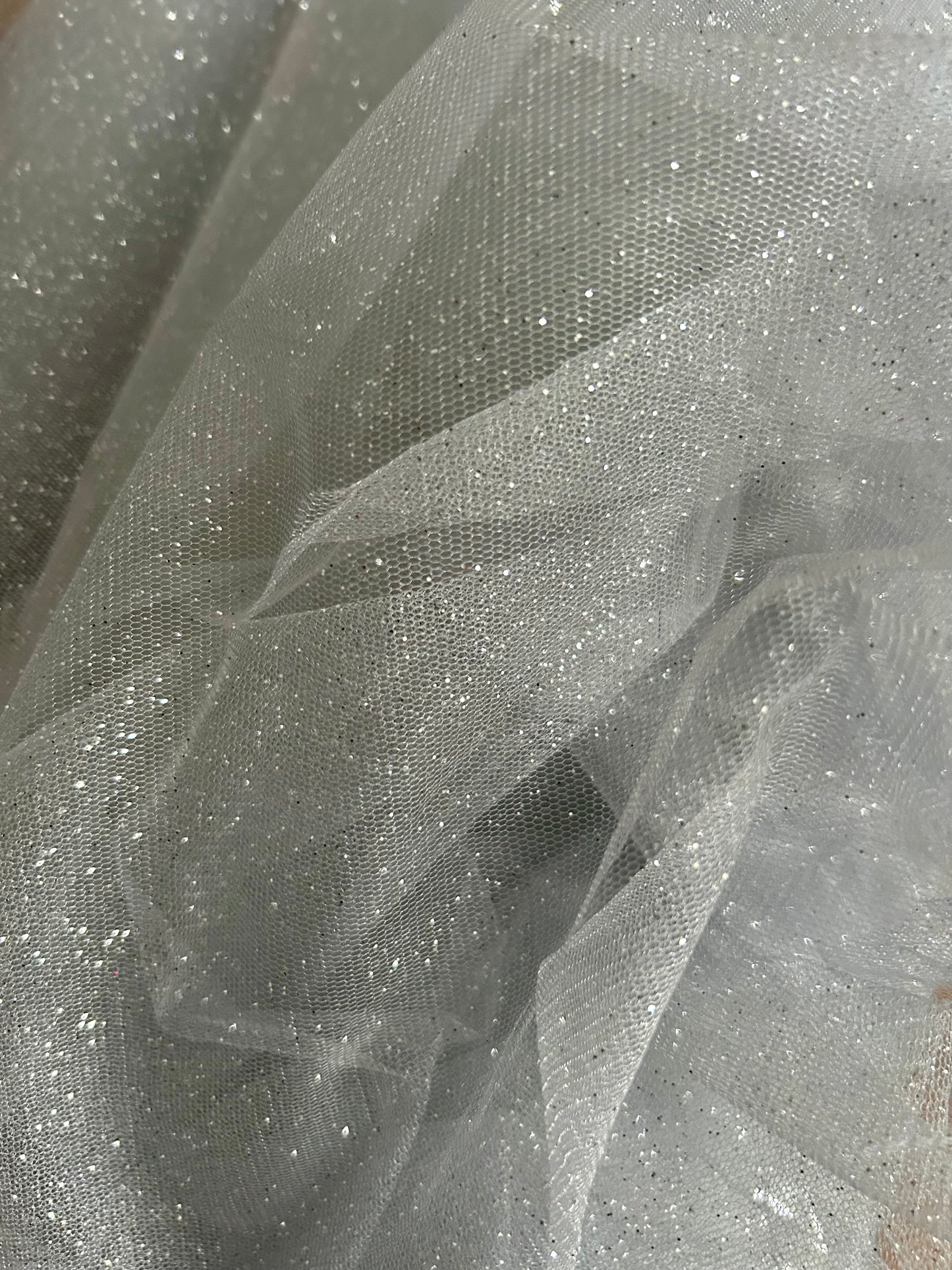 Silver glitter tulle