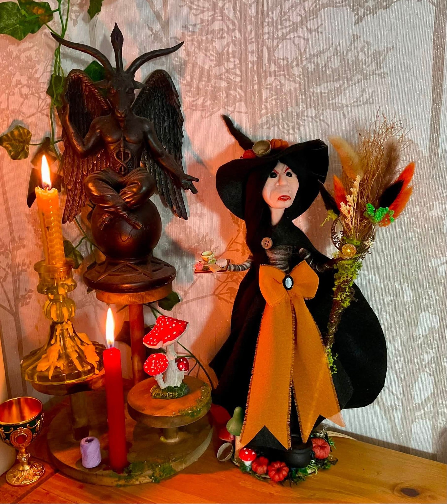 Autumn clay faced witch