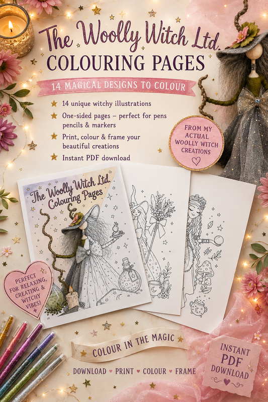 The Woolly Witch Colouring Pages