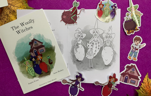 Woolly witches story, colouring book and pack of stickers